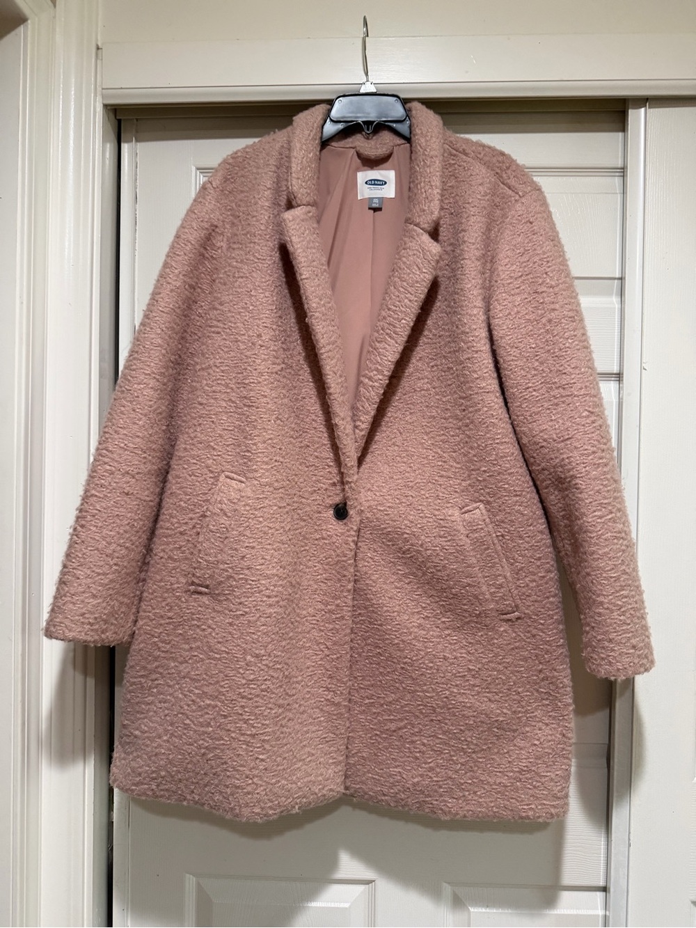 Old Navy‎ Cozy Pink Bouclé Single-Button Coat Size XXL